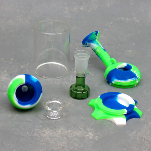 5" Puck Perc Textured Silicone & Glass Mini Water Pipe