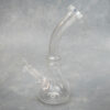 8.5" Round Clear Ringed Inline Water Pipe w/Bent Neck