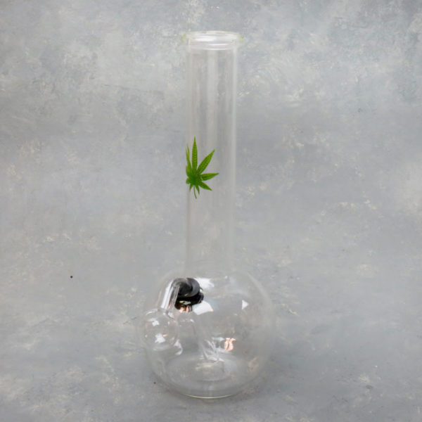 8" Round Clear Leaf Oil Bubbler/waterpipe