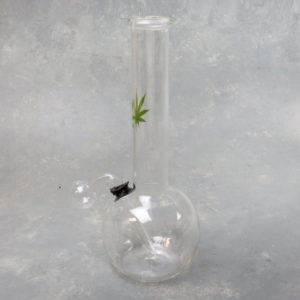 8" Round Clear Leaf Oil Bubbler/waterpipe