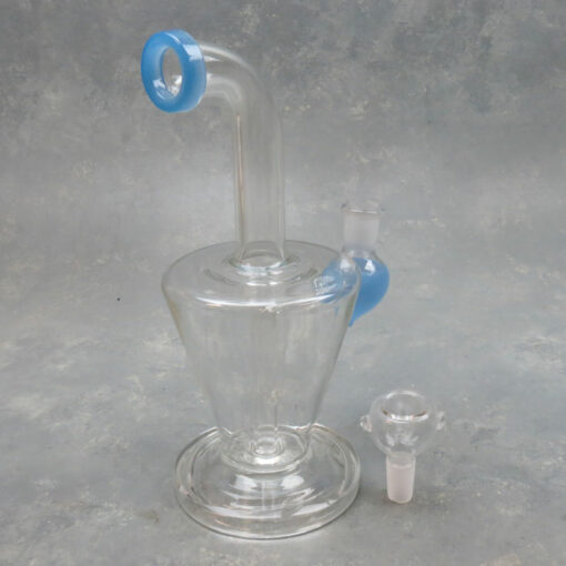 9" Color Accent Conical Rig Body 90° Mouthpiece Glass Water Pipe