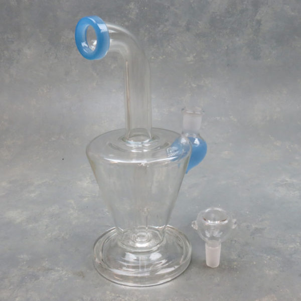 9" Color Accent Conical Rig Body 90° Mouthpiece Glass Water Pipe