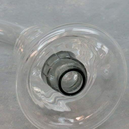 7.5" Color Accent Puck Perc Clear Glass Water Pipe w/Bent Mouthpiece
