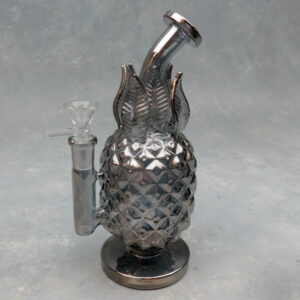 9" Inline Perc Semimettalic Pineapple Glass Water Pipe