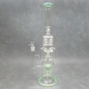 19.5" Six Arm Diffused Tree Perc Recycler Thick/Heavy Glass Water Pipe w/Internal Ribbing & Ice Catch