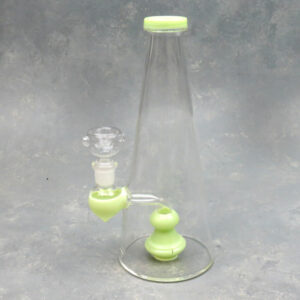 8.5" Conical Opaque Color Accent Showerhead Perc Glass Water Pipe