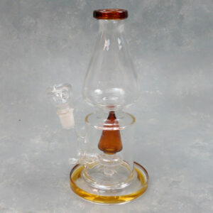 8" Oil Lamp Cone Perc Color Accent Glass Water Pipe