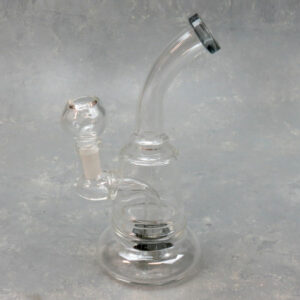 6" Contoured Space Laser Mouthpiece Color Accent Glass Water Pipe