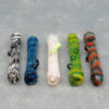 4" Multicolor Webbing Glass Chillums w/3 Color Bumps(5pcs/pack)