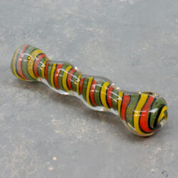 3.5" Candy Stripe Wavy Glass Chillums w/Flat Bit