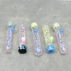 3.5" Color Bowl Spotted Clear Glass Chillums