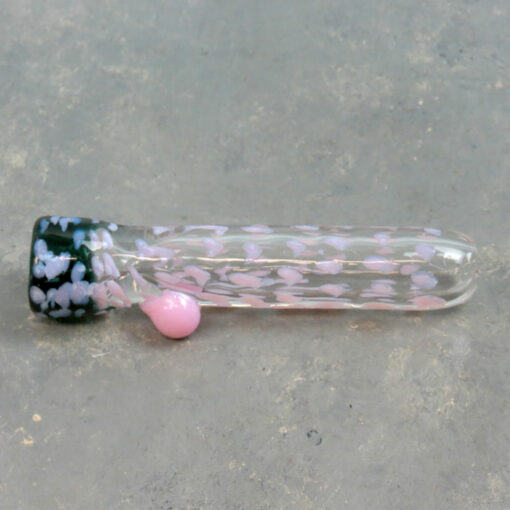 3.5" Color Bowl Spotted Clear Glass Chillums