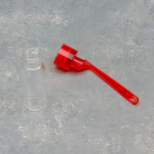 2.25″ Small Glass Bottle with Translucent Snuff Spoon