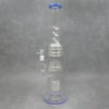19" Matrix Perc To Swiss Cylinder Splash Guard Thick Internal Ribbed Glass Water Pipe w/Color Accent