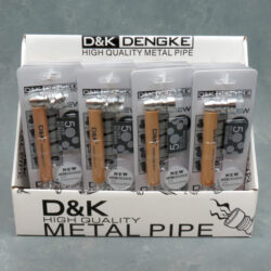 5" Metal Pipes w/ Wooden Handle & 5-pack Screens in Blister Pack