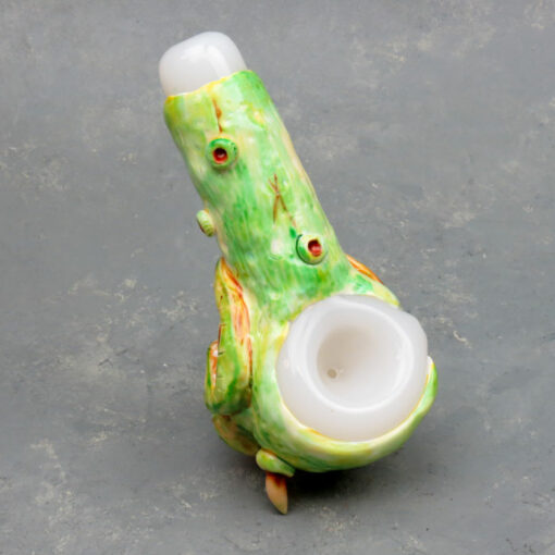 5" Big Eye Goofy Mouth Hand Painted Monster Glass Hand Pipe