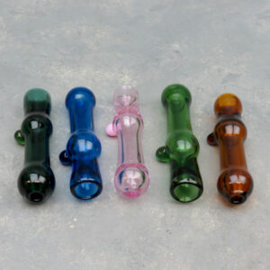3.5" Solid Color Tube Glass Chillums w/Bump (5pcs/pack)