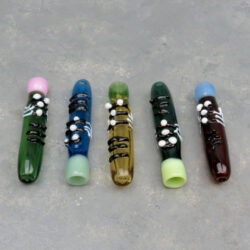 4" Insect Color Tube Joined Bowl Glass Chillums