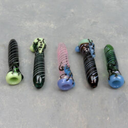 3.5" Insect Spiral Joined Bowl Glass Chillums (5pcs/pack)