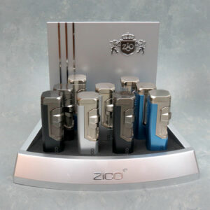 3.75" Square Zico Refillable Quad Torch Lighters w/View Window
