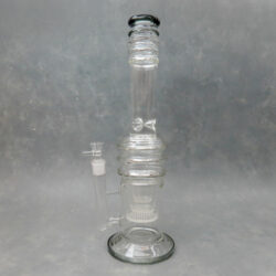 18″ Triple Graduated Honeycomb Perc Thick/Heavy Glass Water Pipe w/Ice Catch & Splash Disc