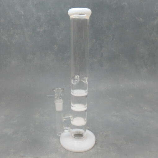 12" Narrow Triple Honeycomb Perc Tube Glass Water Pipe w/Ice Catch & Color Accent