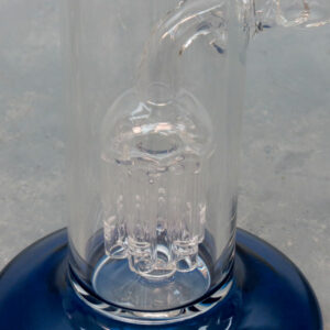 14" Two-Tone Inline 6-Arm Tree Perc Tube Glass Water Pipe w/Ice Pinch