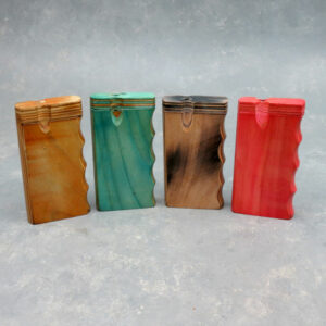 4" Assorted Color Stained Wooden Dugouts w/Grip, One-Hitter & Poker
