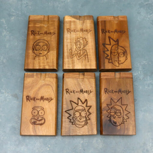 4" Rick & Morty Wooden Dugouts w/One-Hitter & Poker