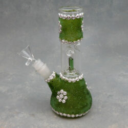 8" Dome Perc Jeweled/Microbead Deco Glass Water Pipe w/Diffused Downstem & Ice Catch