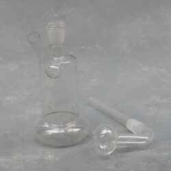 6" Clear Mini Glass Water Pipes w/14mm Oil Burner Downstem