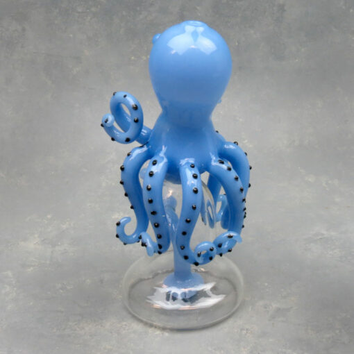 8" Showerhead Perc Arms Curled Opaque Octopus Glass Water Pipe