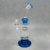 11.5" Tree Perc Color Accent Glass Water Pipe w/Fancy Base & Bent Mouthpiece
