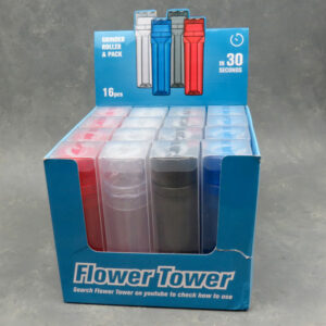 Cookeis Flower Tower 3-in-1 Plastic Grinder, Storage & Cone Fillers