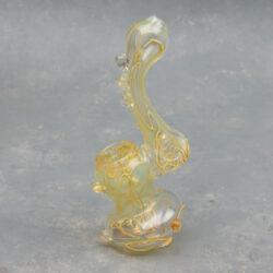 5.25" Fumed Clear Color Line Glass Bubblers w/Donut Hole