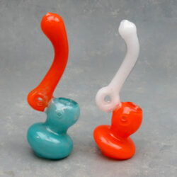 6" Inside-Out Colored Two-Tone Glass Bubblers w/Donut Hole