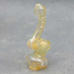5.25" Fumed Clear Color Line Glass Bubblers w/Donut Hole