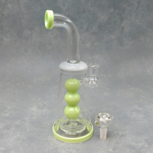 9" 3-Ball Showerhead Perc Glass Water Pipe w/90° Neck