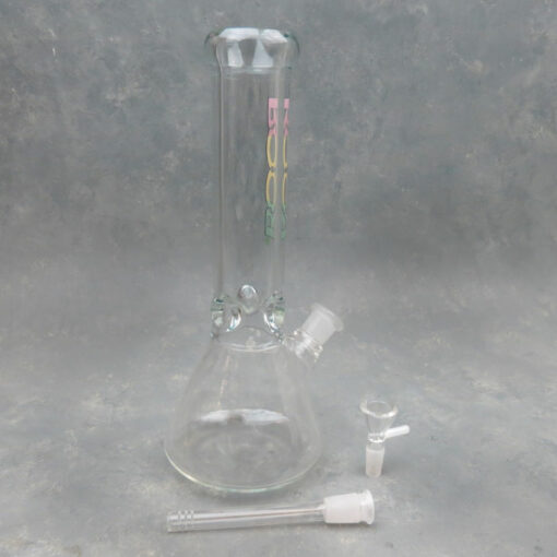 12" ROOЯ Clear Straight-Shot Beaker Glass Water Pipe w/Ice Pinch & Diffused Downstem