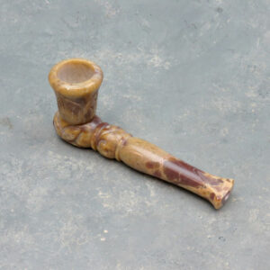 4" Wide Mouth Etched 2-Part Threaded Stone Pipe