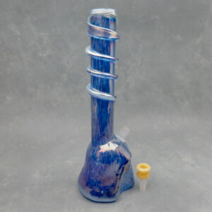 14" Helmet GOG Soft Glass Water Pipe w/Coil Wrap