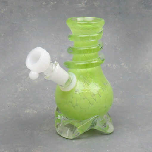 5" Small Vase GOG Soft Glass Water Pipe w/Fancy Base & Coil Wrap