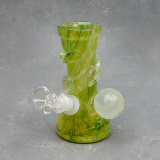 6" Color Streak GOG Soft Glass Water Pipe w/GID Wrap & Marble