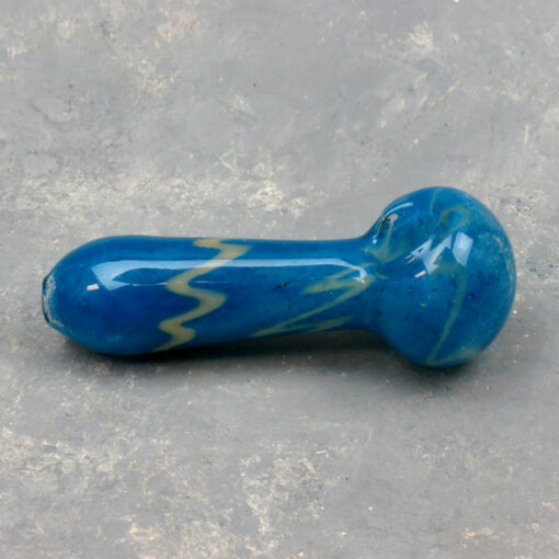 4" Inside Out Color Lines Glass Hand Pipes