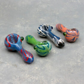 3.75" 2-Color Line Glass Hand Pipes (2pcs/pack)