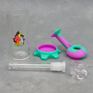 6.75" Silicone Cylinder Rig w/14mm 3.5" Glass Downstem & Graphic