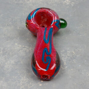 3.5" Inside Out Spots & Stripes Glass Hand Pipes w/Flattened Bit & Bump