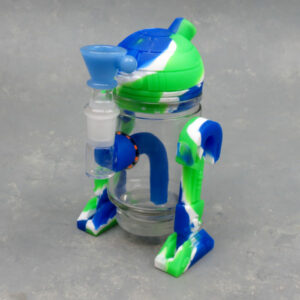 6" R2-D2 Silicone & Glass Water Pipe