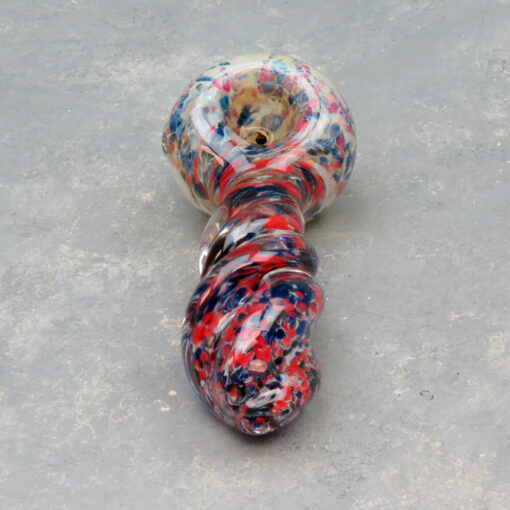 3.75" Twisted Spoon Spotted Glass Hand Pipes (3pcs/pack)