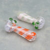 4.25″ Tri-Dot Clear Glass Hand Pipes w/Inside-Out Lines (2pcs/pack)